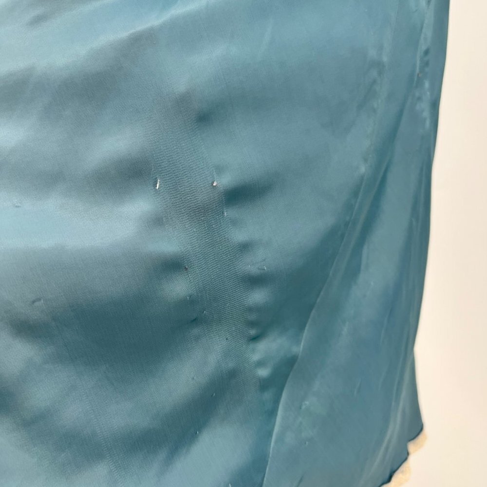 Vintage Saks Fifth Avenue Full Slip‎ Cornflower Blue with Lace Size 36 - Picture 6 of 11